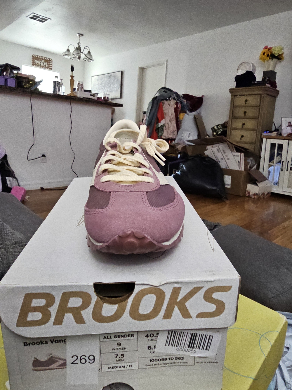 Brooks Kids Pink and Cream Retro Runner